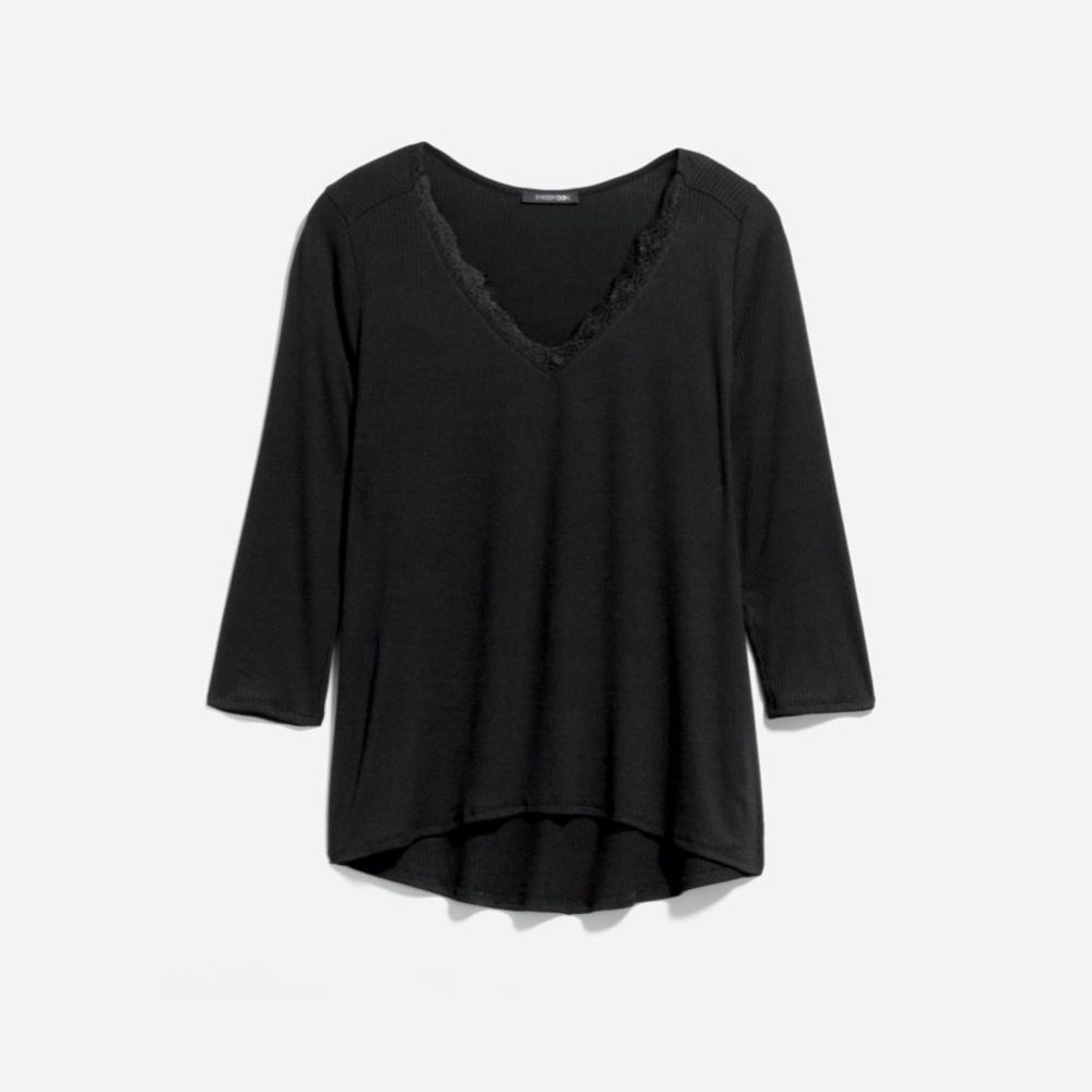 Papermoon Tallia Lace Neckline Knit Top